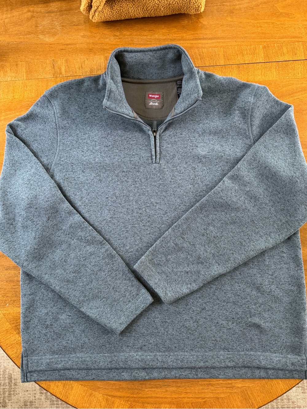 Wrangler Men's Gray Blue Quarter-Zip Sweater